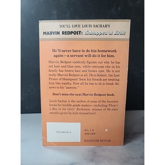 Marvin Redpost: Kidnapped At Birth? By Louis Sachar Paperback - Picture 9 of 10